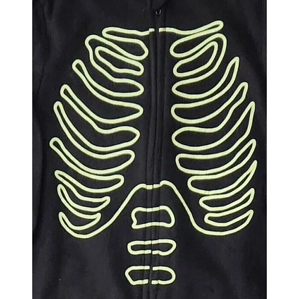 Infant & Toddler Skeleton Halloween Sleeper With Hat Glow In The Dark 12 Months